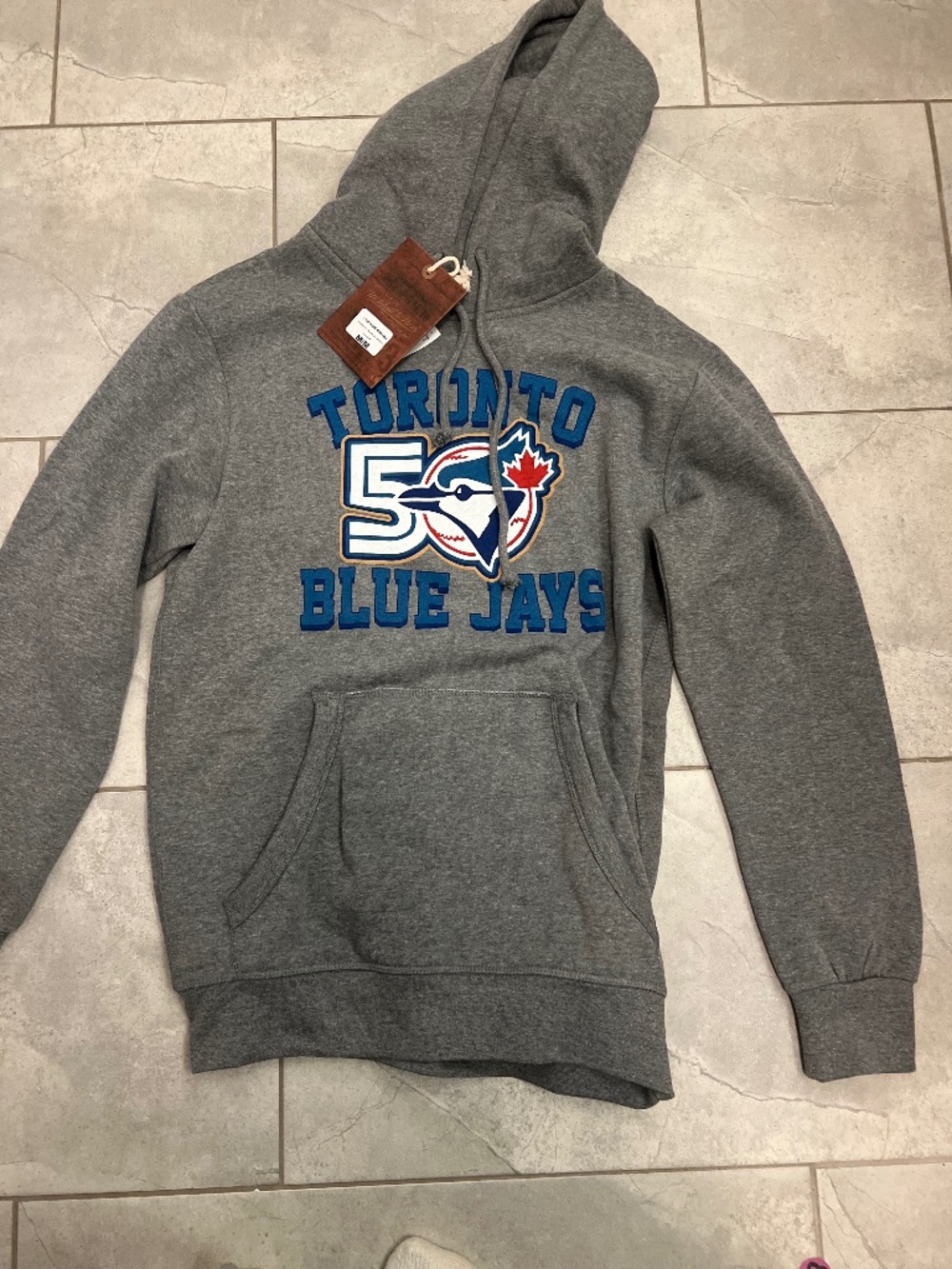Mitchell & Ness Gray Toronto Blue Jays 50 Pullover Hoodie